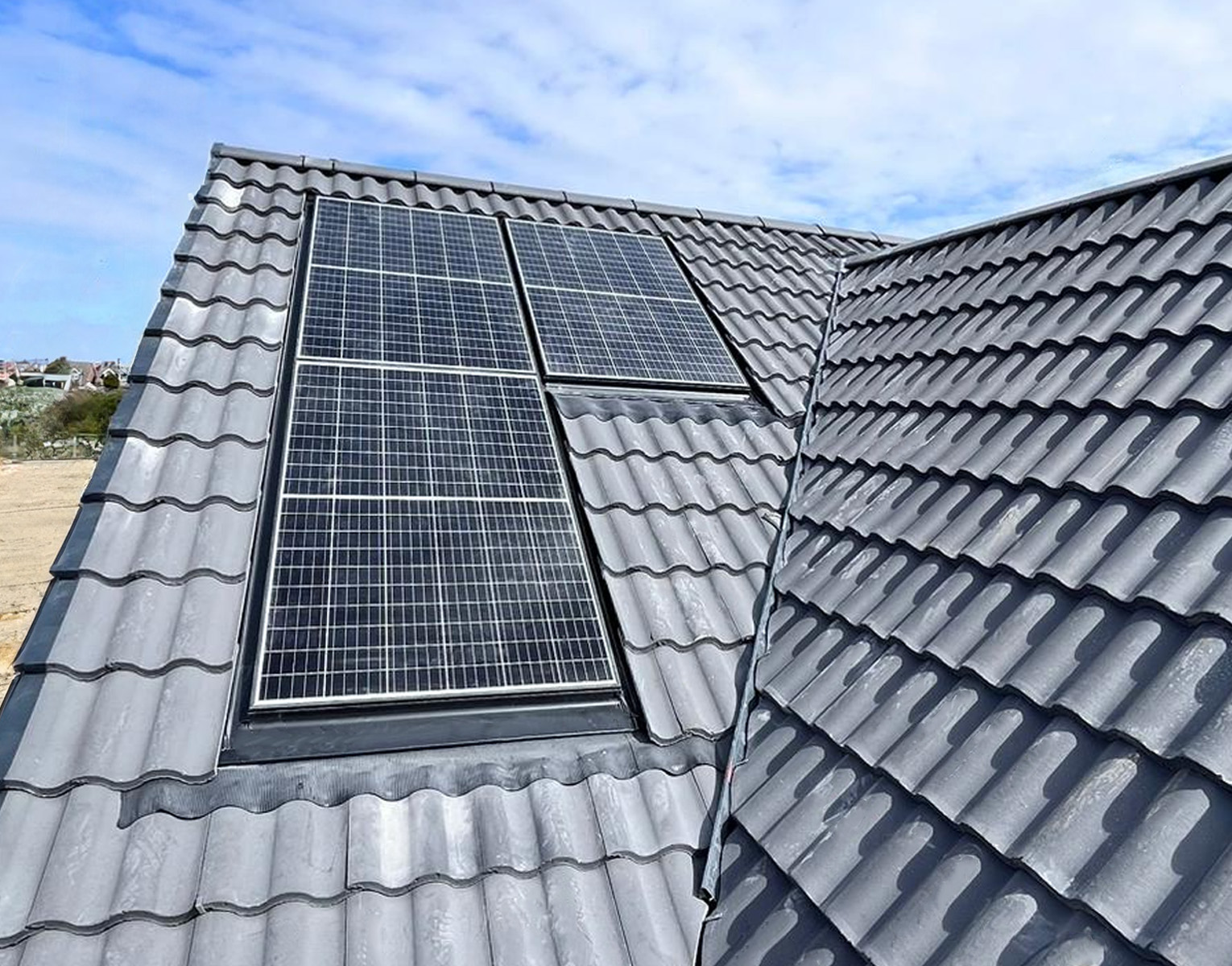 Roof Images 002 solar panels on a house roof with scaffolding erected